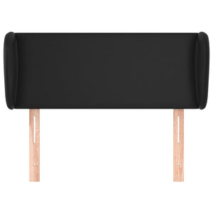 Kopfteil mit Ohren Schwarz 93x23x78/88 cm Kunstleder