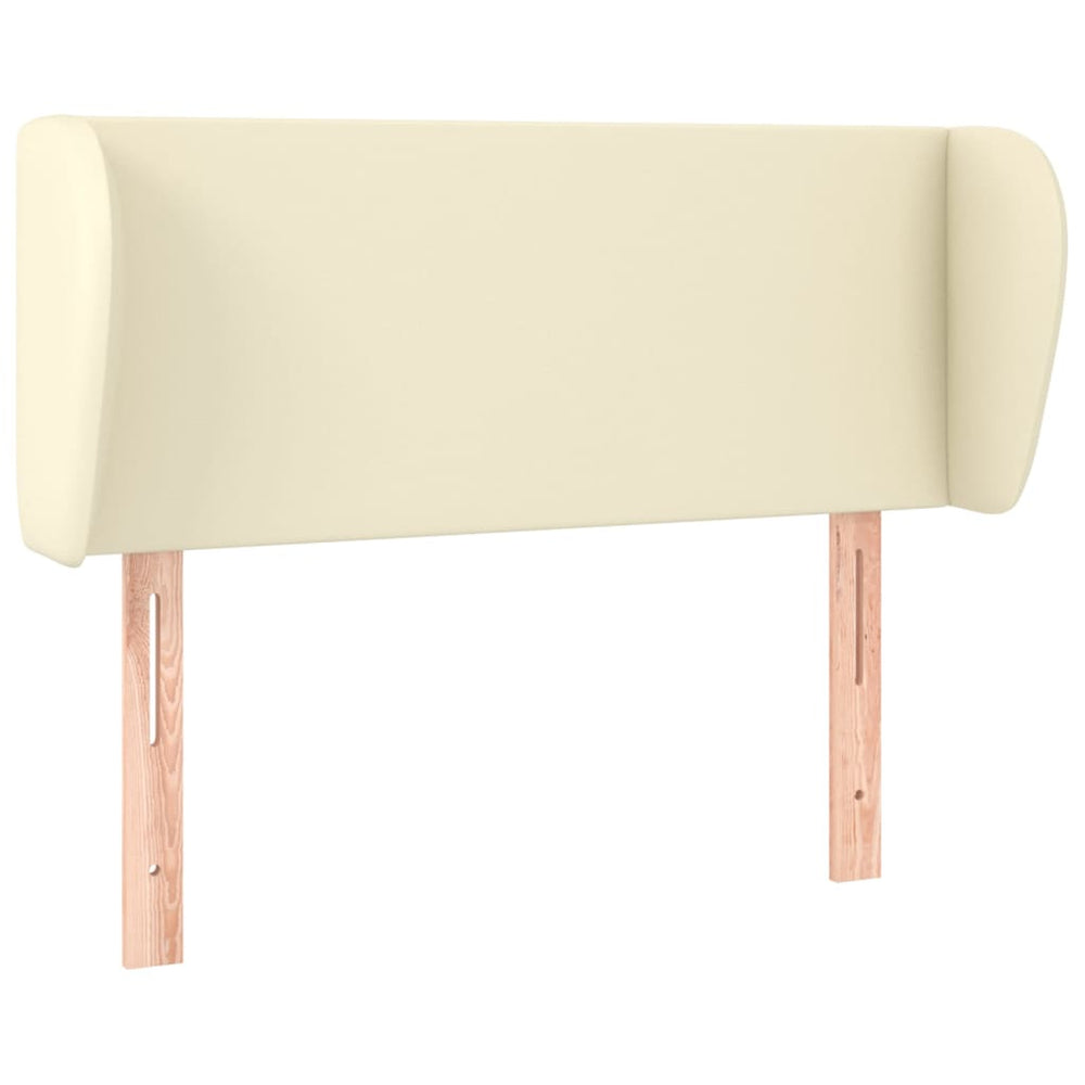 Kopfteil mit Ohren Creme 103x23x78/88 cm Kunstleder
