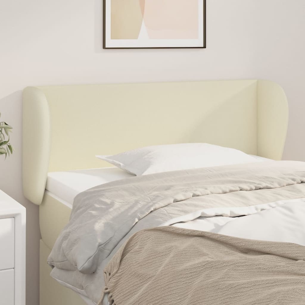 Kopfteil mit Ohren Creme 103x23x78/88 cm Kunstleder