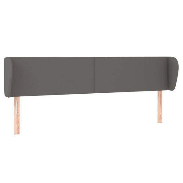 Kopfteil mit Ohren Grau 163x23x78/88 cm Kunstleder