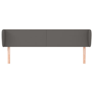 Kopfteil mit Ohren Grau 163x23x78/88 cm Kunstleder