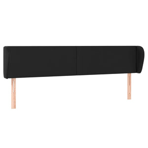 Kopfteil mit Ohren Schwarz 183x23x78/88 cm Kunstleder