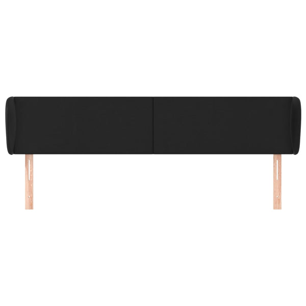 Kopfteil mit Ohren Schwarz 203x23x78/88 cm Kunstleder