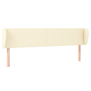 vidaXL Tête de lit à oreilles Crème 203x23x78/88 cm Similicuir