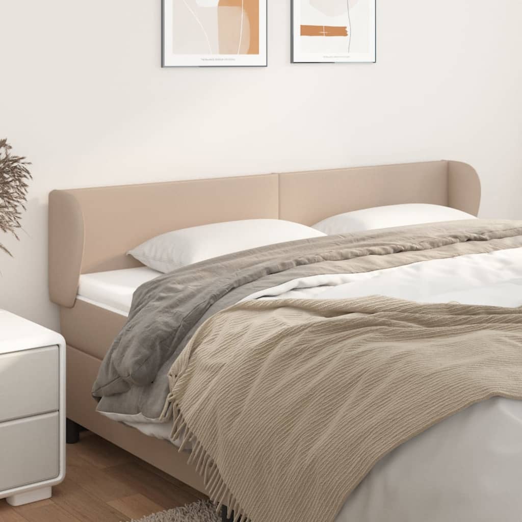 Kopfteil mit Ohren Cappuccino-Braun 203x23x78/88 cm Kunstleder