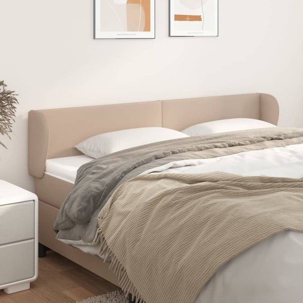 Kopfteil mit Ohren Cappuccino-Braun 203x23x78/88 cm Kunstleder
