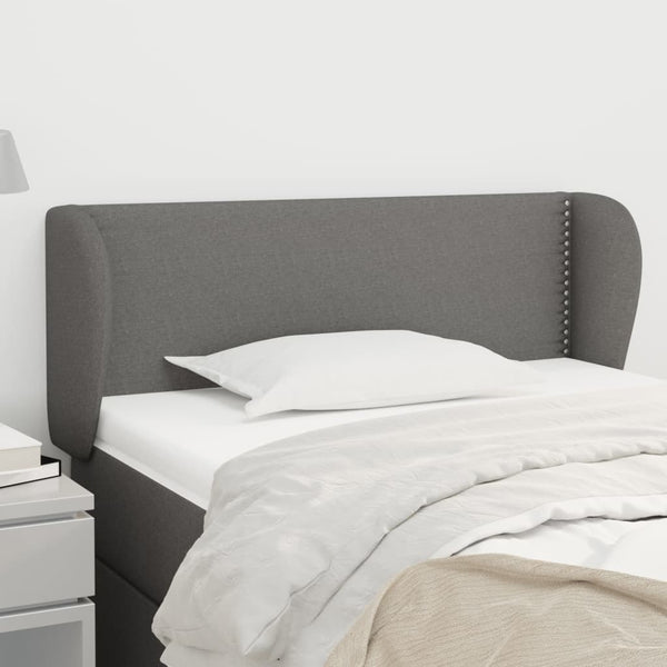 vidaXL Tête de lit à oreilles Gris foncé 103x23x78/88 cm Tissu