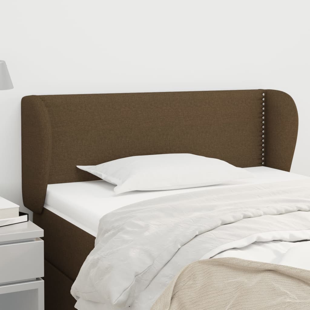 Kopfteil mit Ohren Dunkelbraun 103x23x78/88 cm Stoff