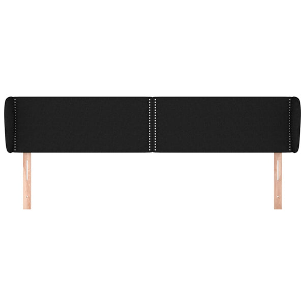 Kopfteil mit Ohren Schwarz 163x23x78/88 cm Stoff