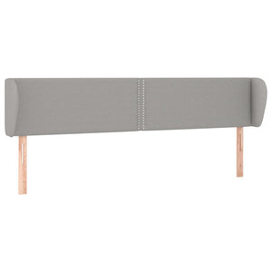 Kopfteil mit Ohren Hellgrau 183x23x78/88 cm Stoff