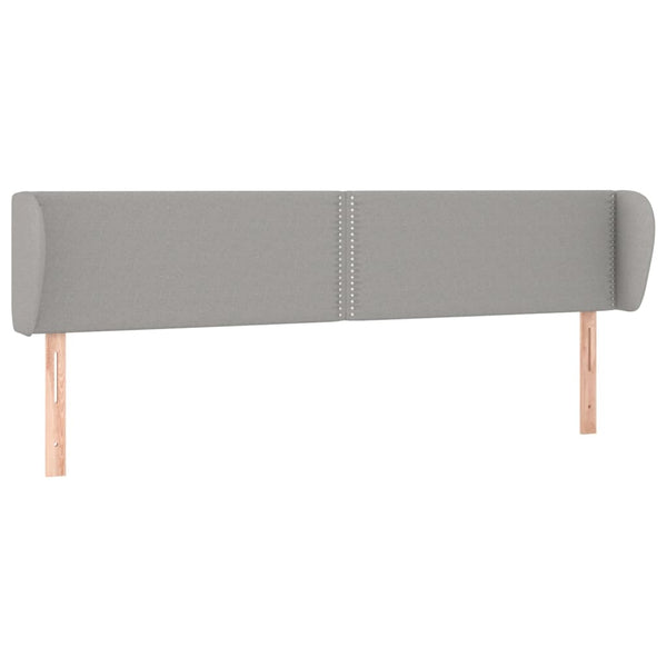 Kopfteil mit Ohren Hellgrau 183x23x78/88 cm Stoff