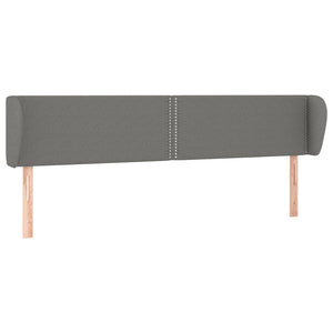 vidaXL Tête de lit à oreilles Gris foncé 183x23x78/88 cm Tissu