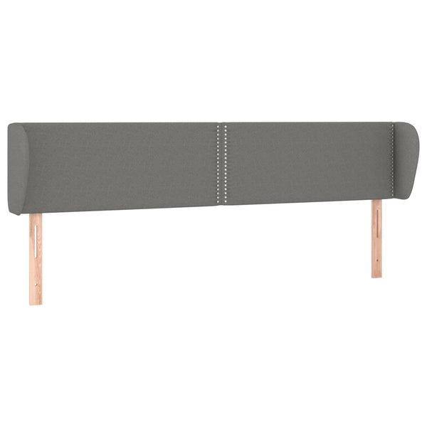 vidaXL Tête de lit à oreilles Gris foncé 183x23x78/88 cm Tissu