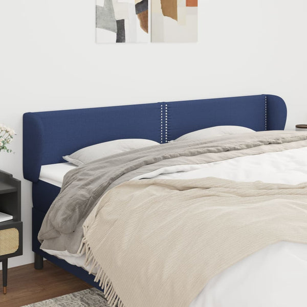 Kopfteil mit Ohren Blau 203x23x78/88 cm Stoff