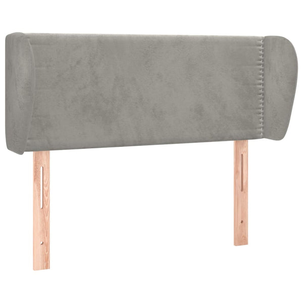 vidaXL Tête de lit avec oreilles gris clair 83x23x78/88 cm velours