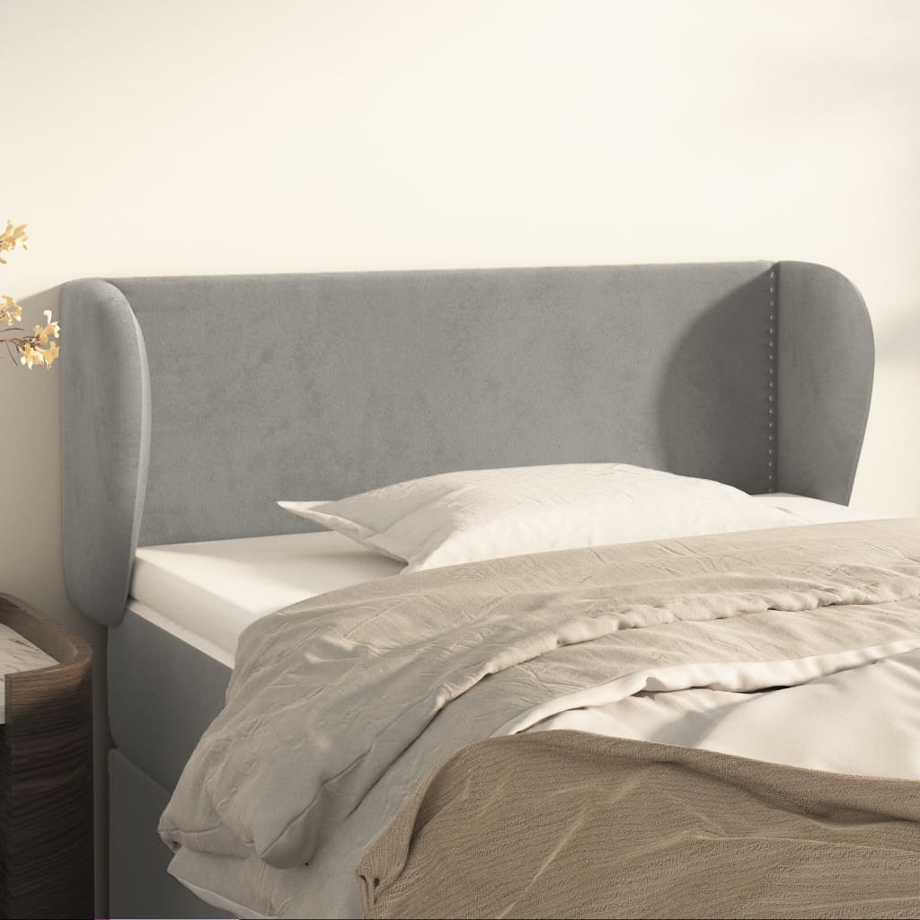 vidaXL Tête de lit avec oreilles gris clair 83x23x78/88 cm velours