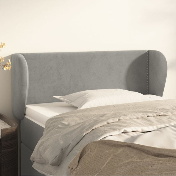 vidaXL Tête de lit avec oreilles gris clair 83x23x78/88 cm velours