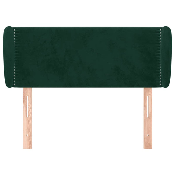vidaXL Tête de lit à oreilles vert foncé 83x23x78/88 cm velours