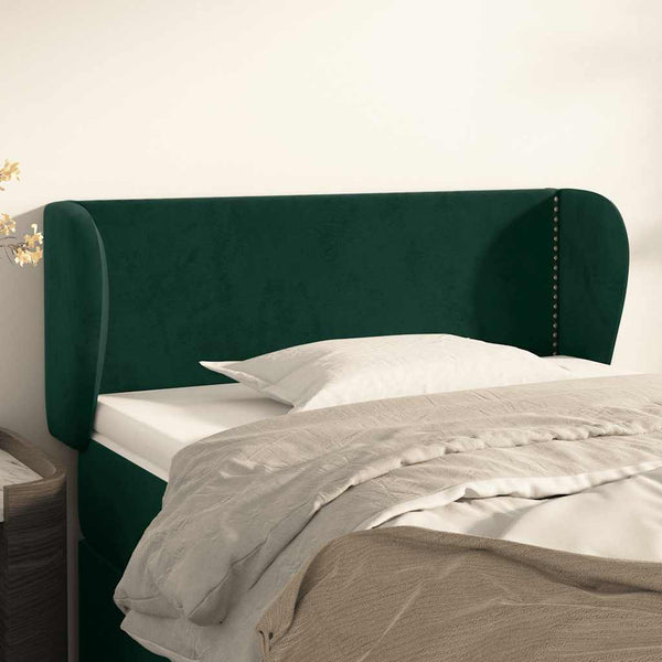 vidaXL Tête de lit à oreilles vert foncé 83x23x78/88 cm velours