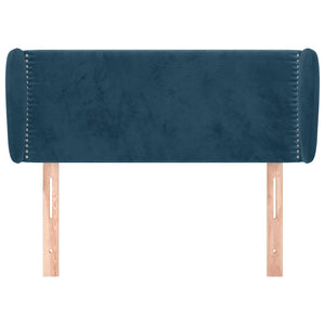 vidaXL Tête de lit avec oreilles Bleu foncé 103x23x78/88 cm Velours