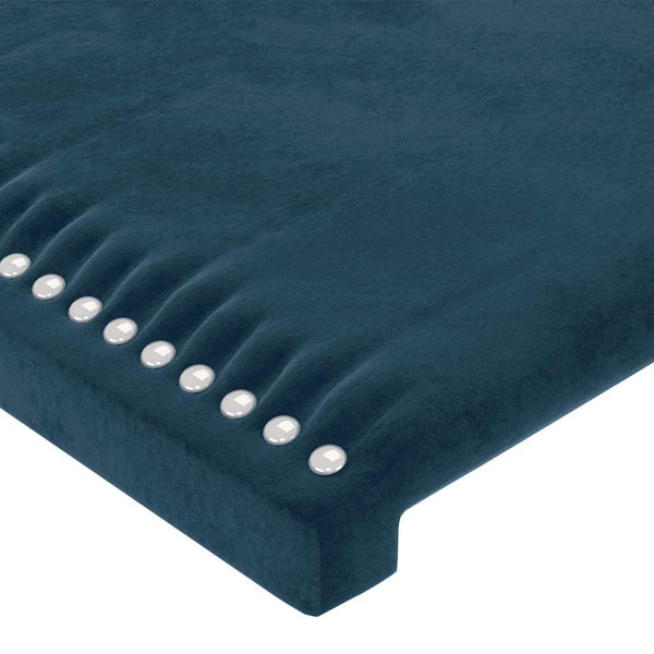 vidaXL Tête de lit avec oreilles Bleu foncé 103x23x78/88 cm Velours