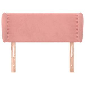 vidaXL Tête de lit à oreilles Rose 103x23x78/88 cm Velours