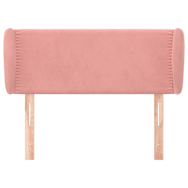 vidaXL Tête de lit à oreilles Rose 103x23x78/88 cm Velours