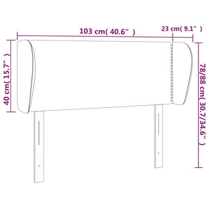 vidaXL Tête de lit à oreilles Rose 103x23x78/88 cm Velours
