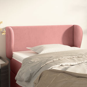 vidaXL Tête de lit à oreilles Rose 103x23x78/88 cm Velours
