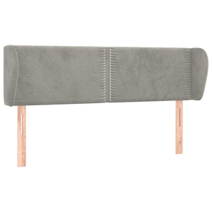 vidaXL Tête de lit à oreilles Gris clair 147x23x78/88 cm Velours
