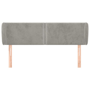 vidaXL Tête de lit à oreilles Gris clair 147x23x78/88 cm Velours