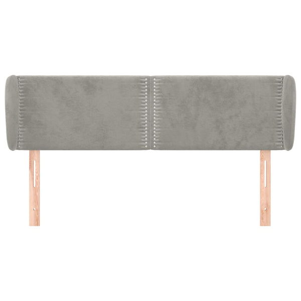 vidaXL Tête de lit à oreilles Gris clair 147x23x78/88 cm Velours