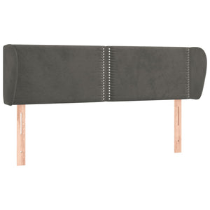 Kopfteil mit Ohren Dunkelgrau 147x23x78/88 cm Samt