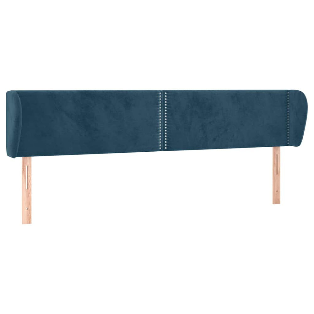 Kopfteil mit Ohren Dunkelblau 163x23x78/88 cm Samt