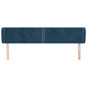 Kopfteil mit Ohren Dunkelblau 163x23x78/88 cm Samt