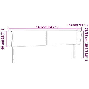 Kopfteil mit Ohren Dunkelblau 163x23x78/88 cm Samt