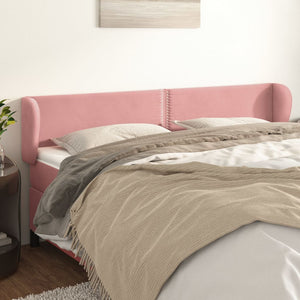 Kopfteil mit Ohren Rosa 163x23x78/88 cm Samt
