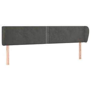 Kopfteil mit Ohren Dunkelgrau 183x23x78/88 cm Samt