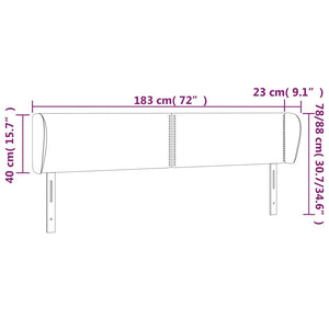 Kopfteil mit Ohren Dunkelgrau 183x23x78/88 cm Samt