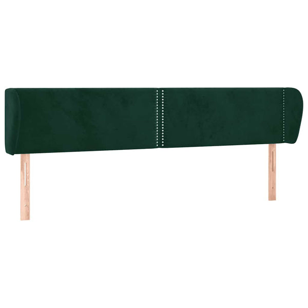 Kopfteil mit Ohren Dunkelgrün 183x23x78/88 cm Samt