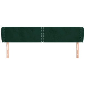 Kopfteil mit Ohren Dunkelgrün 183x23x78/88 cm Samt