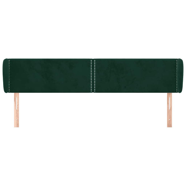 Kopfteil mit Ohren Dunkelgrün 183x23x78/88 cm Samt