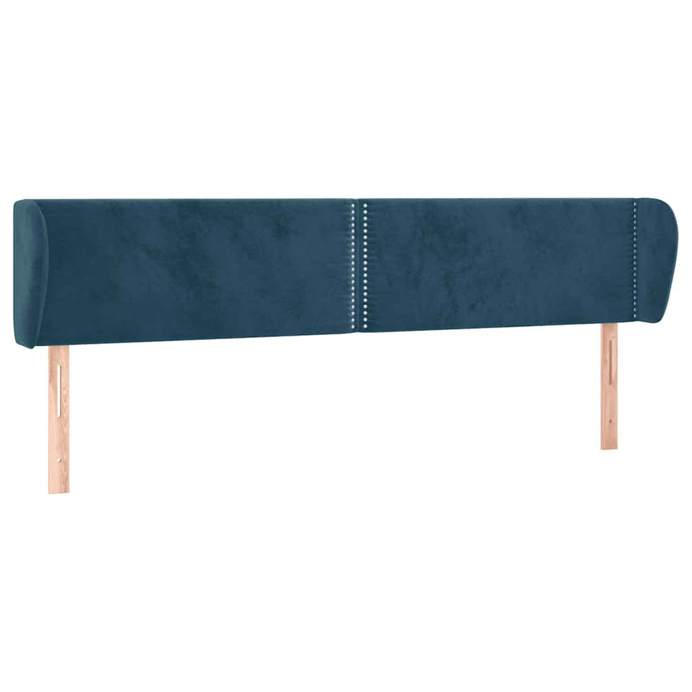 Kopfteil mit Ohren Dunkelblau 183x23x78/88 cm Samt