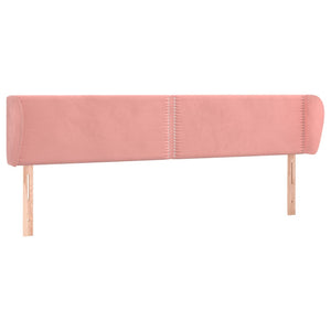vidaXL Tête de lit avec oreilles rose 183x23x78/88 cm velours