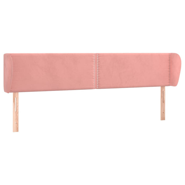 vidaXL Tête de lit avec oreilles rose 183x23x78/88 cm velours