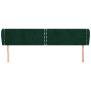Kopfteil mit Ohren Dunkelgrün 203x23x78/88 cm Samt