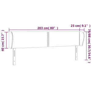 Kopfteil mit Ohren Dunkelgrün 203x23x78/88 cm Samt