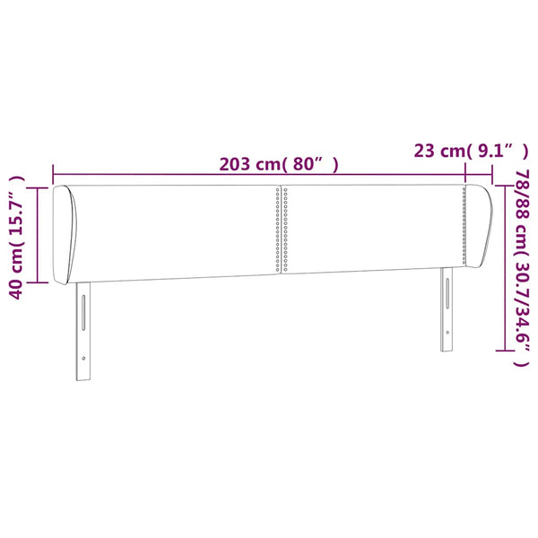 Kopfteil mit Ohren Dunkelgrün 203x23x78/88 cm Samt