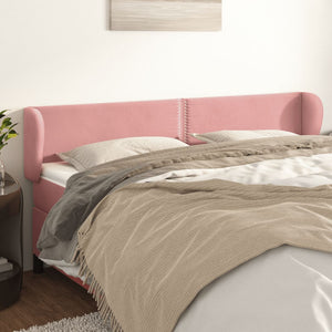 vidaXL Tête de lit à oreilles Rose 203x23x78/88 cm Velours