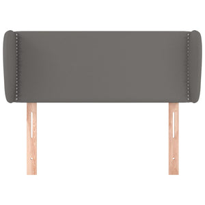 Kopfteil mit Ohren Grau 103x23x78/88 cm Kunstleder